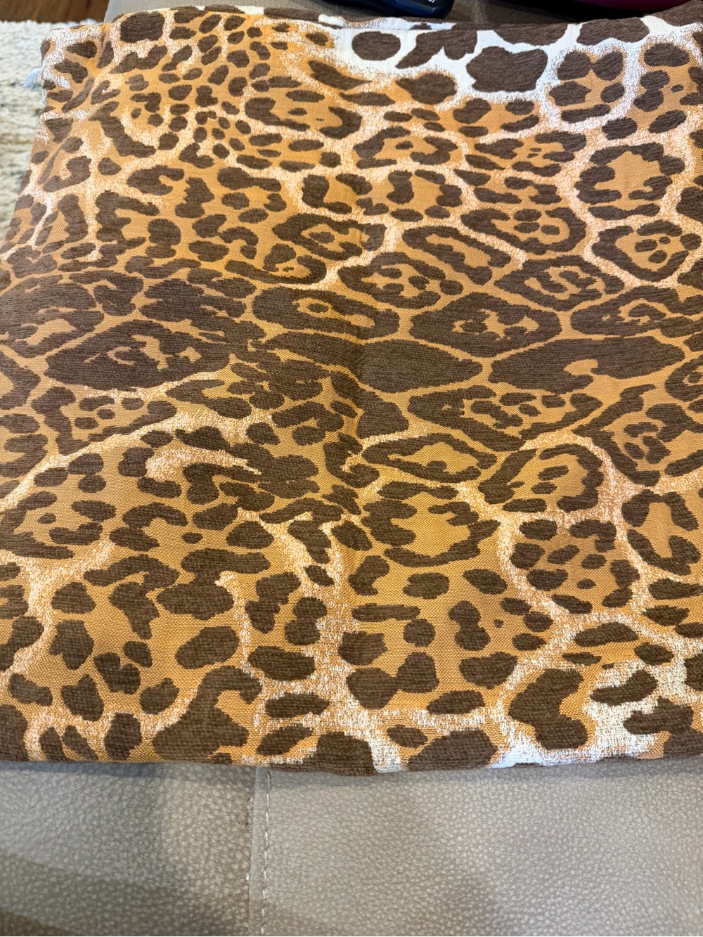 Leopard Print Scarf in Brown and Tan